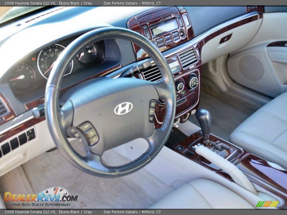 2008 Hyundai Sonata GLS V6 Ebony Black / Gray Photo #6