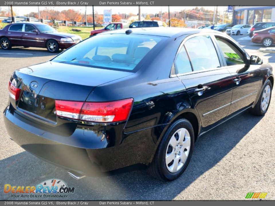 2008 Hyundai Sonata GLS V6 Ebony Black / Gray Photo #7