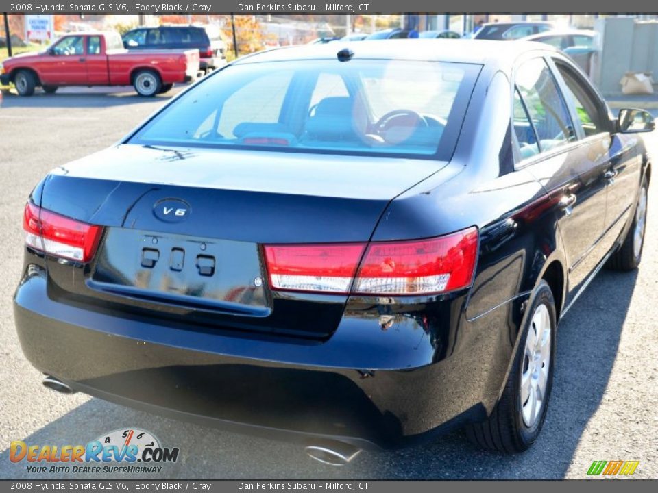 2008 Hyundai Sonata GLS V6 Ebony Black / Gray Photo #8