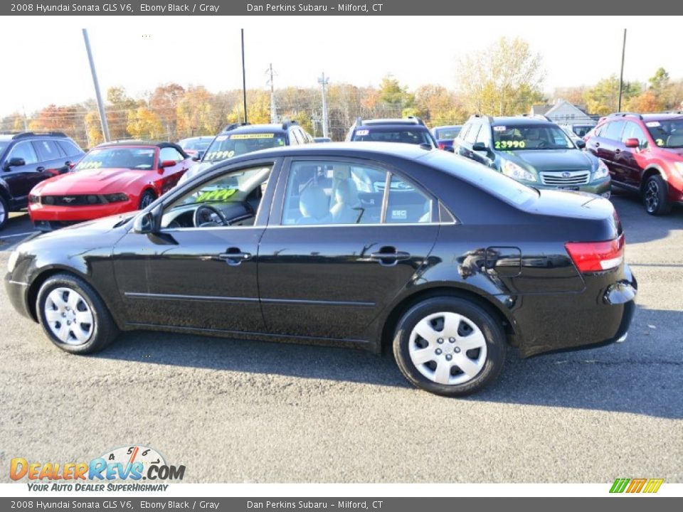 2008 Hyundai Sonata GLS V6 Ebony Black / Gray Photo #11
