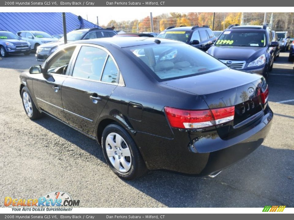 2008 Hyundai Sonata GLS V6 Ebony Black / Gray Photo #12