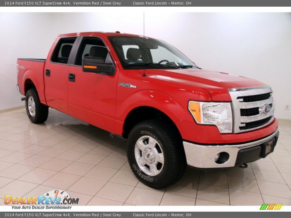 2014 Ford F150 XLT SuperCrew 4x4 Vermillion Red / Steel Grey Photo #1