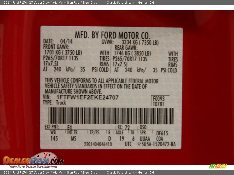 2014 Ford F150 XLT SuperCrew 4x4 Vermillion Red / Steel Grey Photo #19