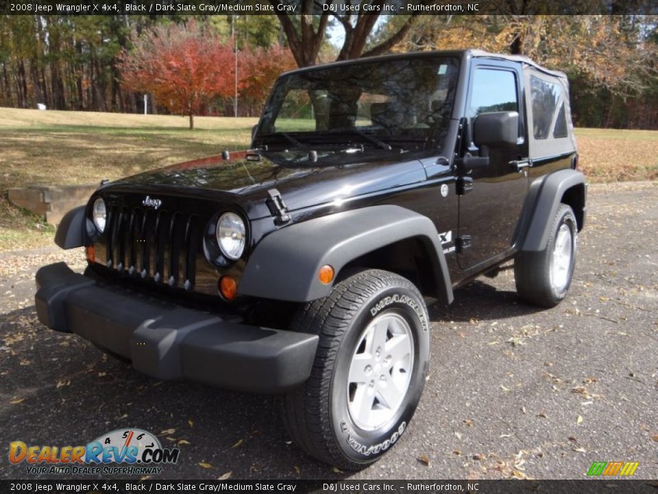 2008 Jeep Wrangler X 4x4 Black / Dark Slate Gray/Medium Slate Gray Photo #1