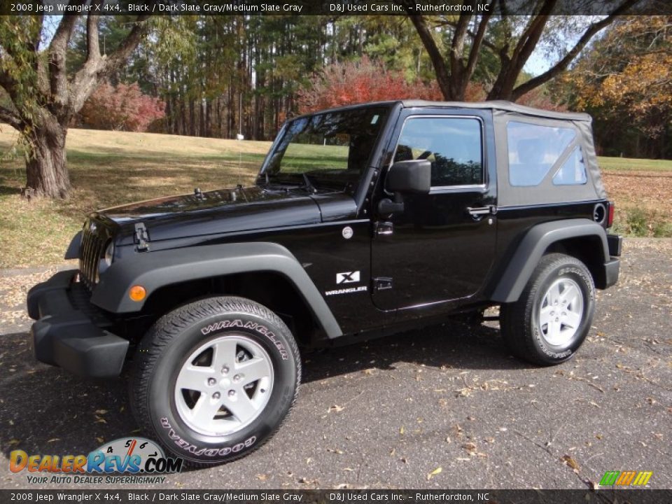 2008 Jeep Wrangler X 4x4 Black / Dark Slate Gray/Medium Slate Gray Photo #2