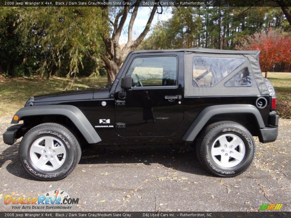 2008 Jeep Wrangler X 4x4 Black / Dark Slate Gray/Medium Slate Gray Photo #3
