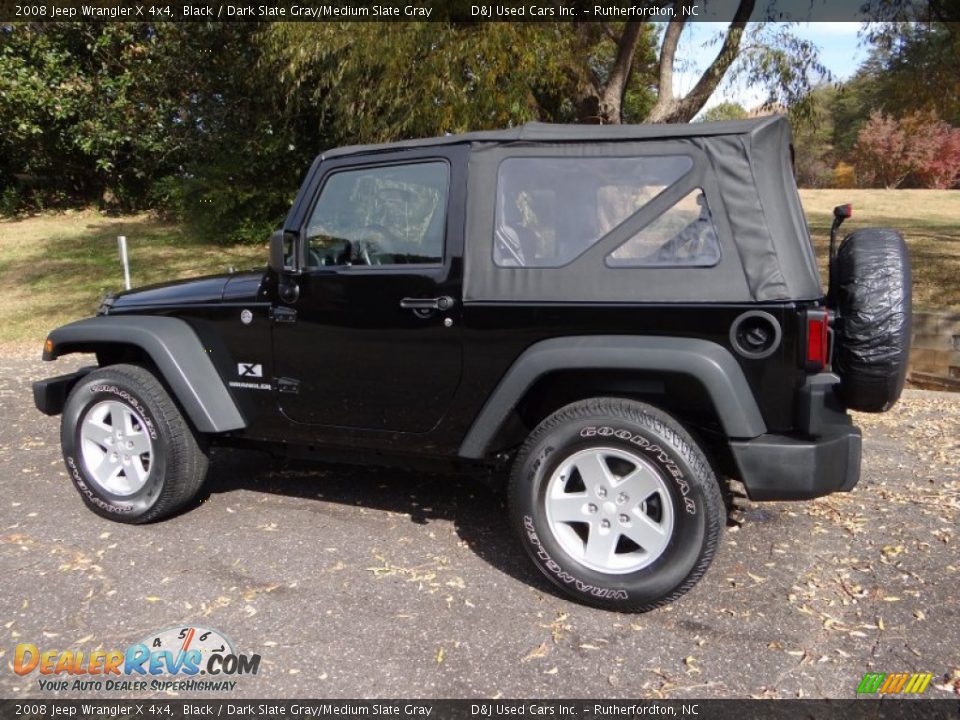 2008 Jeep Wrangler X 4x4 Black / Dark Slate Gray/Medium Slate Gray Photo #4