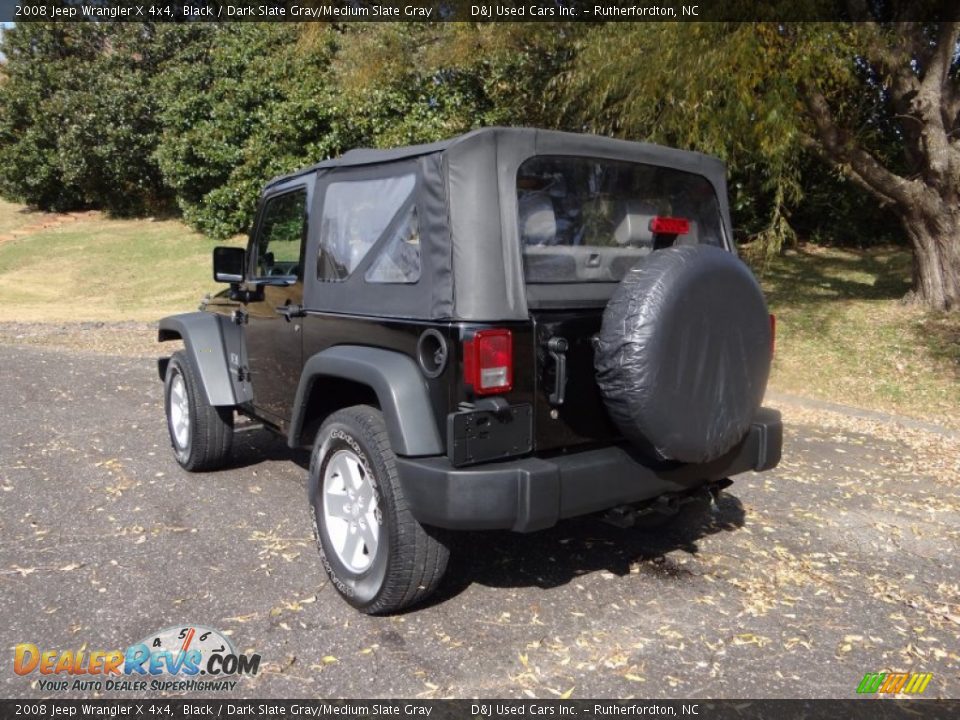 2008 Jeep Wrangler X 4x4 Black / Dark Slate Gray/Medium Slate Gray Photo #5