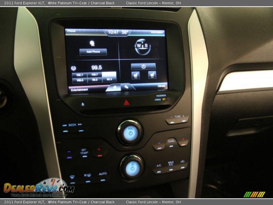 2011 Ford Explorer XLT White Platinum Tri-Coat / Charcoal Black Photo #8