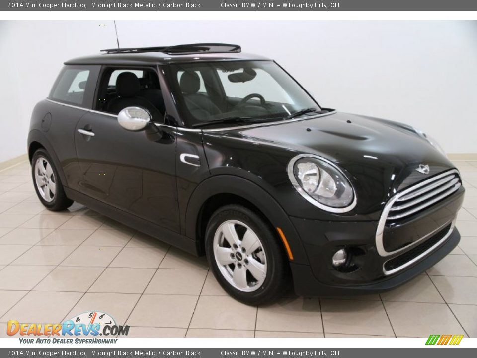 2014 Mini Cooper Hardtop Midnight Black Metallic / Carbon Black Photo #1