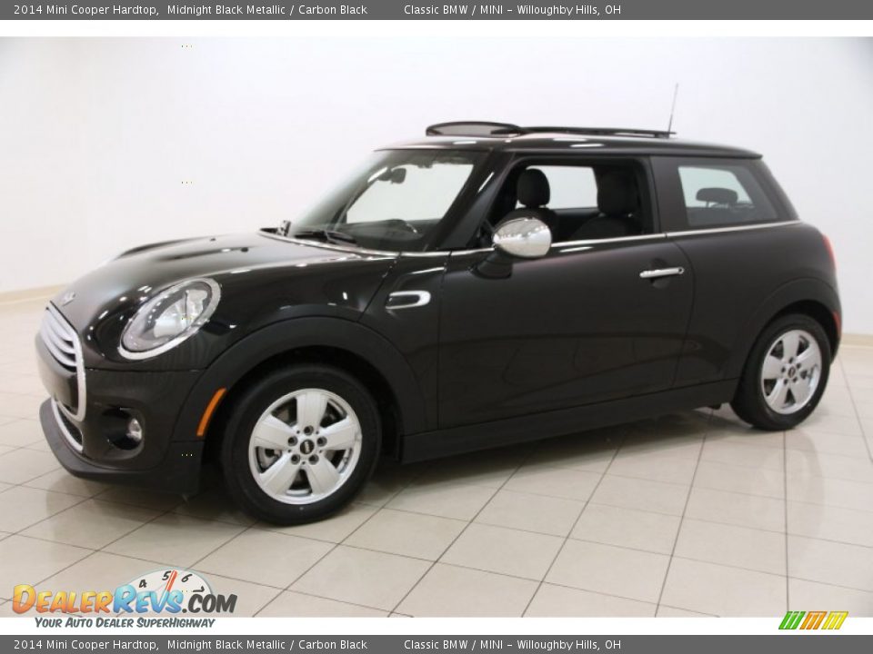 2014 Mini Cooper Hardtop Midnight Black Metallic / Carbon Black Photo #3