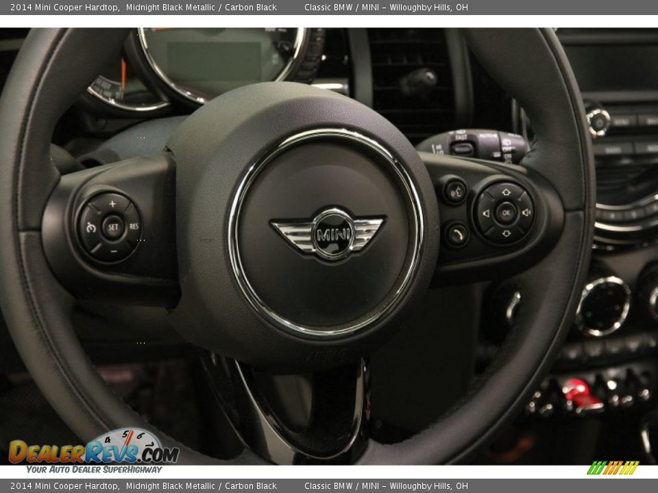 2014 Mini Cooper Hardtop Midnight Black Metallic / Carbon Black Photo #6