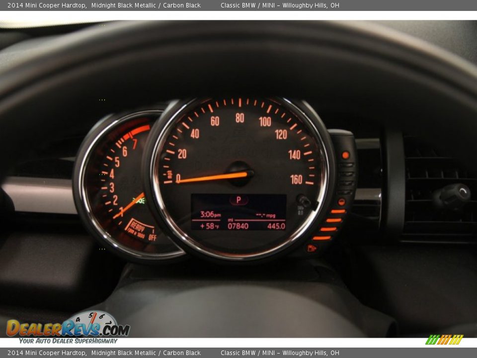 2014 Mini Cooper Hardtop Midnight Black Metallic / Carbon Black Photo #7