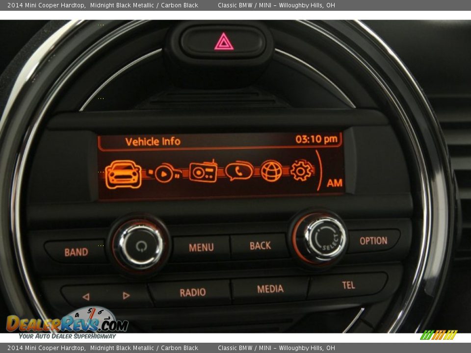 2014 Mini Cooper Hardtop Midnight Black Metallic / Carbon Black Photo #10