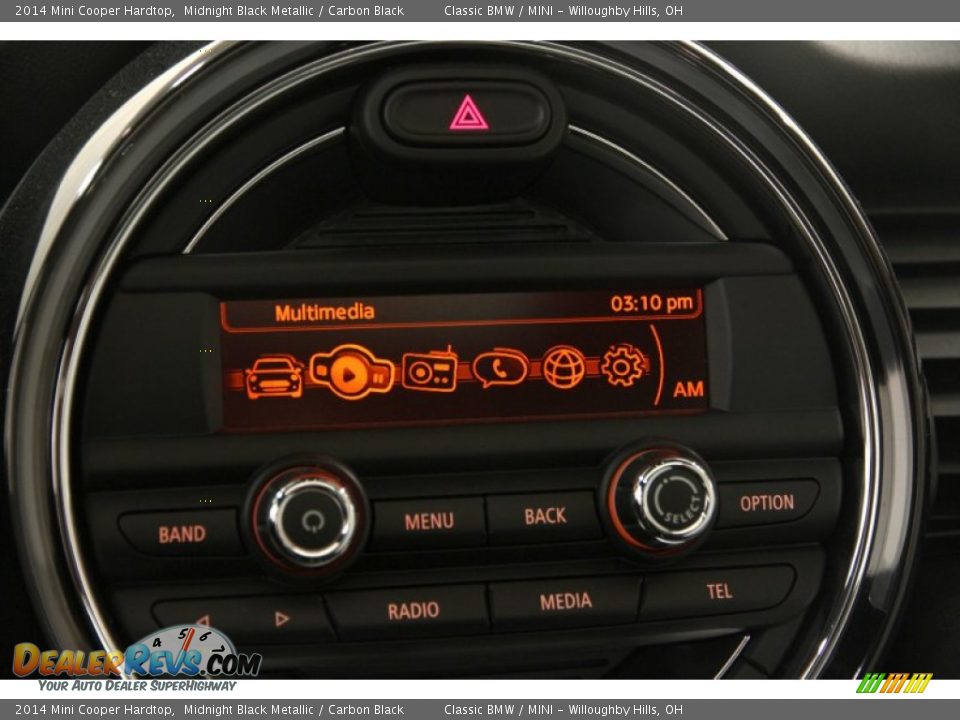 2014 Mini Cooper Hardtop Midnight Black Metallic / Carbon Black Photo #12