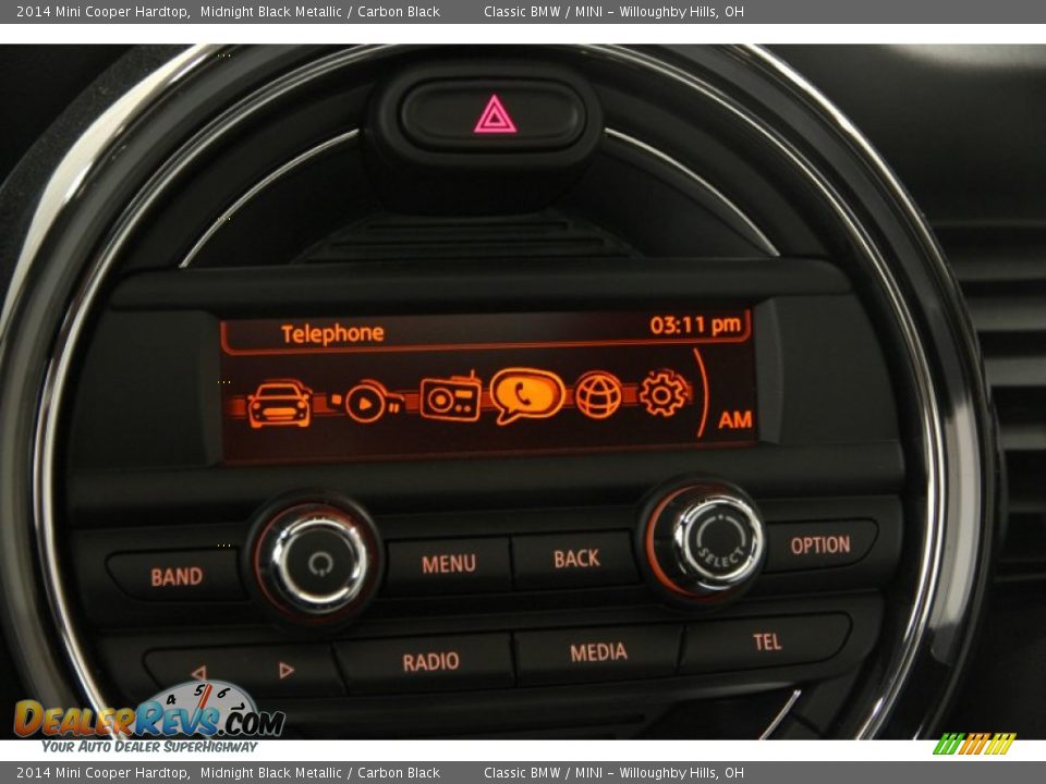 2014 Mini Cooper Hardtop Midnight Black Metallic / Carbon Black Photo #16