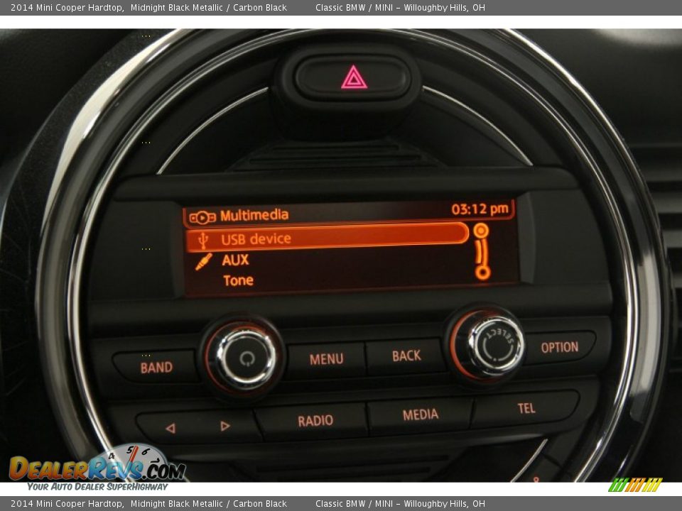 2014 Mini Cooper Hardtop Midnight Black Metallic / Carbon Black Photo #22