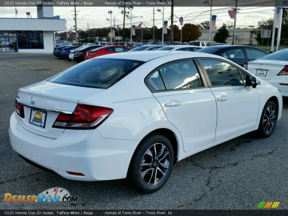 2015 Honda Civic EX Sedan Taffeta White / Beige Photo #2