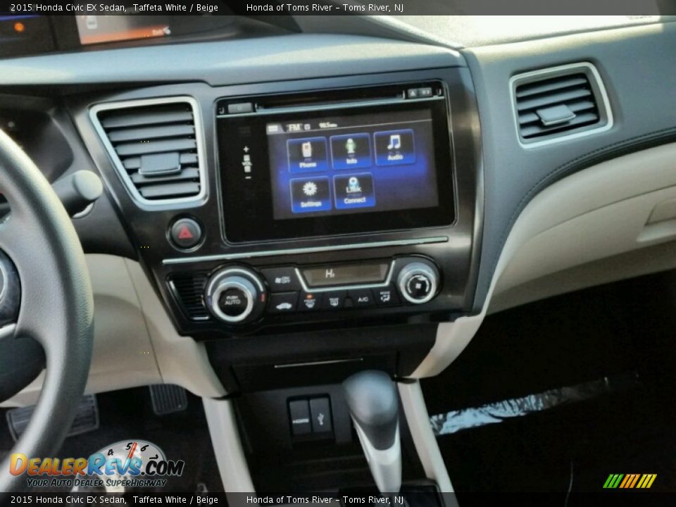 2015 Honda Civic EX Sedan Taffeta White / Beige Photo #5