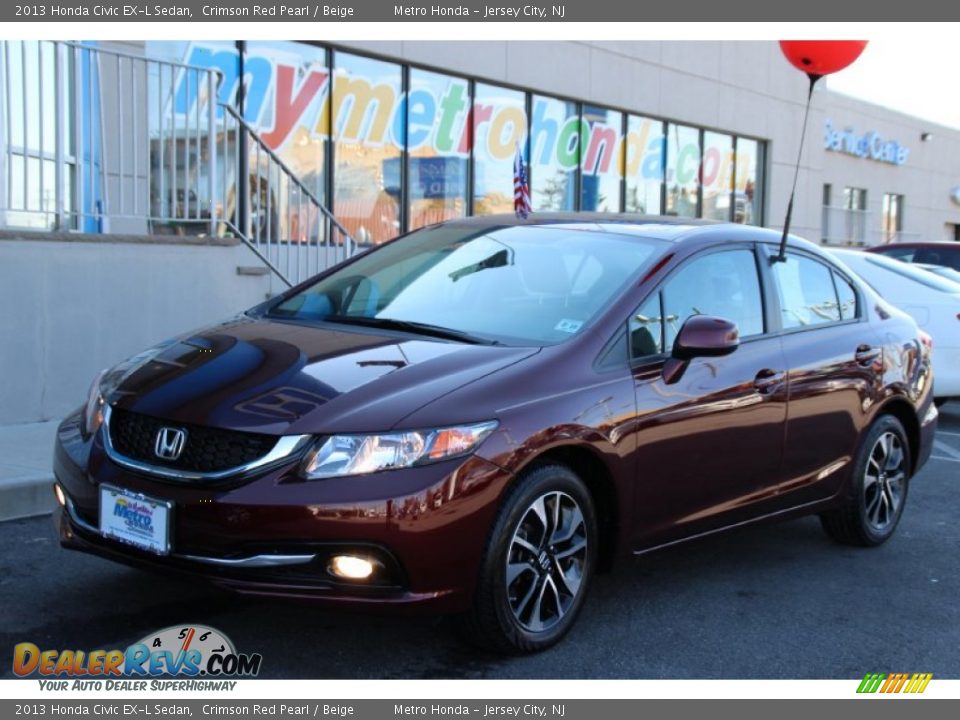 2013 Honda Civic EX-L Sedan Crimson Red Pearl / Beige Photo #1
