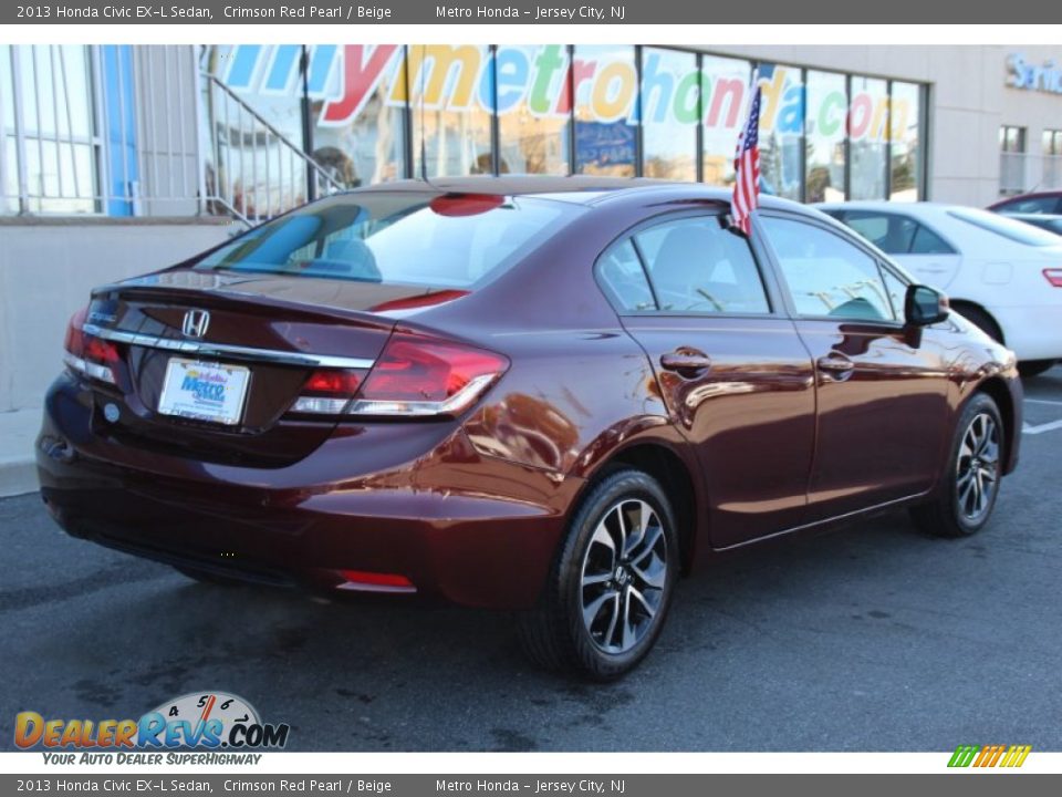 2013 Honda Civic EX-L Sedan Crimson Red Pearl / Beige Photo #5