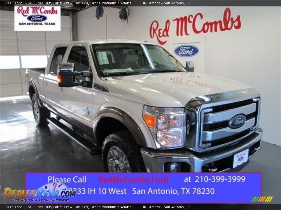 2015 Ford F250 Super Duty Lariat Crew Cab 4x4 White Platinum / Adobe Photo #1