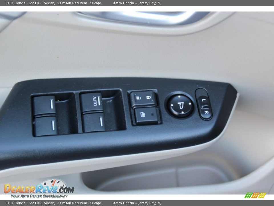 2013 Honda Civic EX-L Sedan Crimson Red Pearl / Beige Photo #10