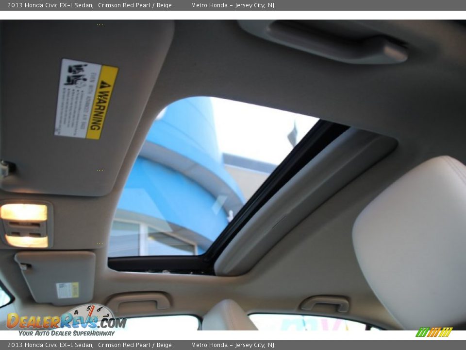 2013 Honda Civic EX-L Sedan Crimson Red Pearl / Beige Photo #13