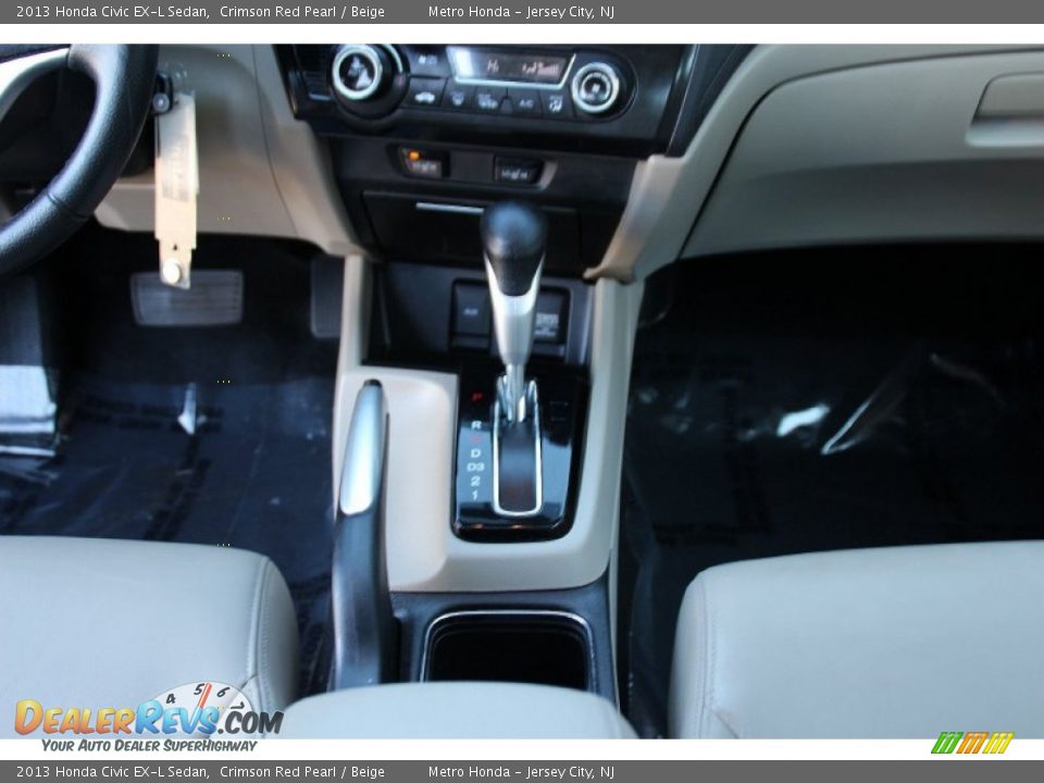 2013 Honda Civic EX-L Sedan Crimson Red Pearl / Beige Photo #16