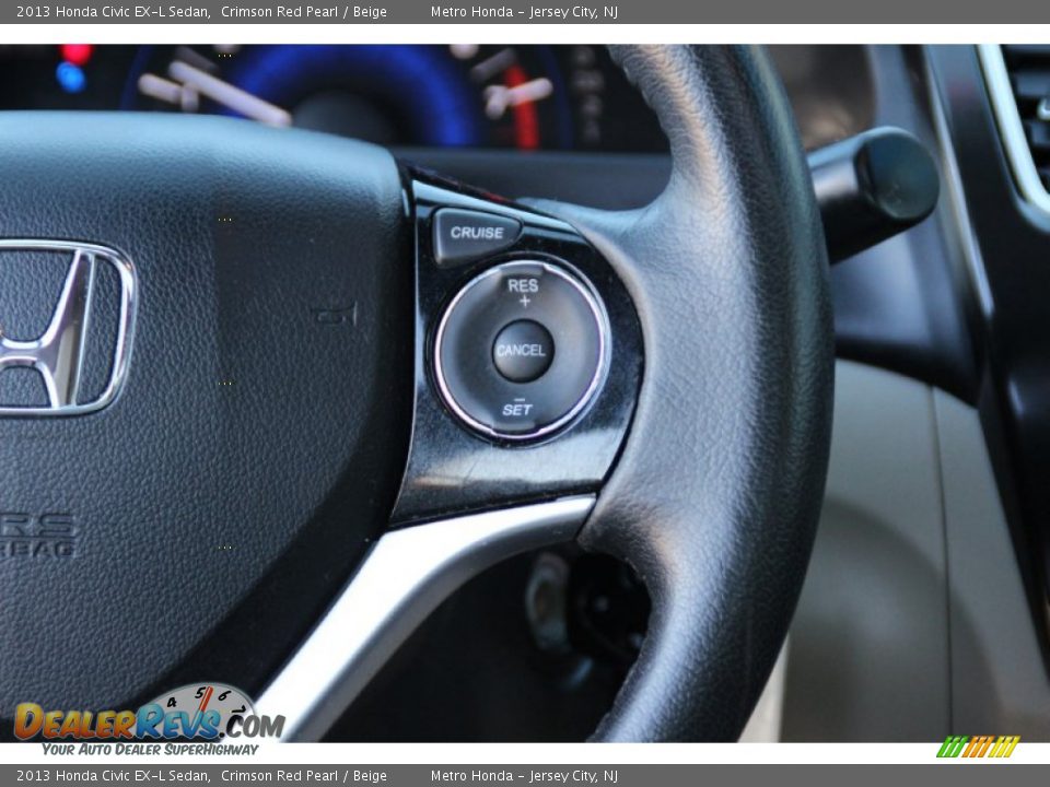 2013 Honda Civic EX-L Sedan Crimson Red Pearl / Beige Photo #19