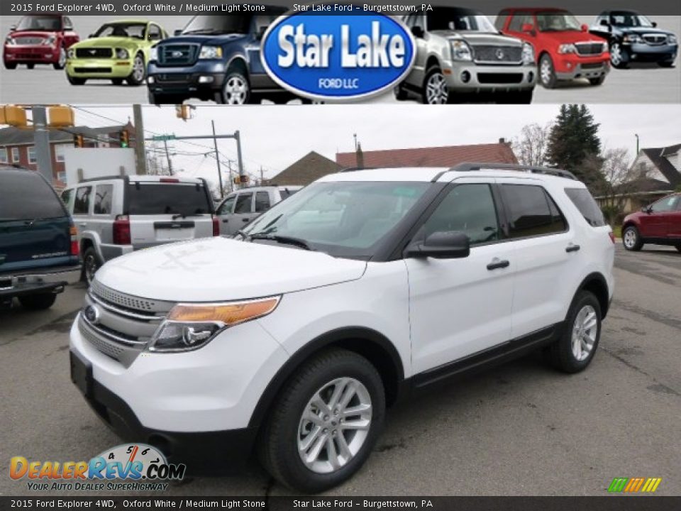 2015 Ford Explorer 4WD Oxford White / Medium Light Stone Photo #1