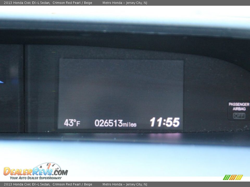 2013 Honda Civic EX-L Sedan Crimson Red Pearl / Beige Photo #21
