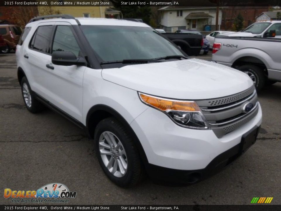 2015 Ford Explorer 4WD Oxford White / Medium Light Stone Photo #3