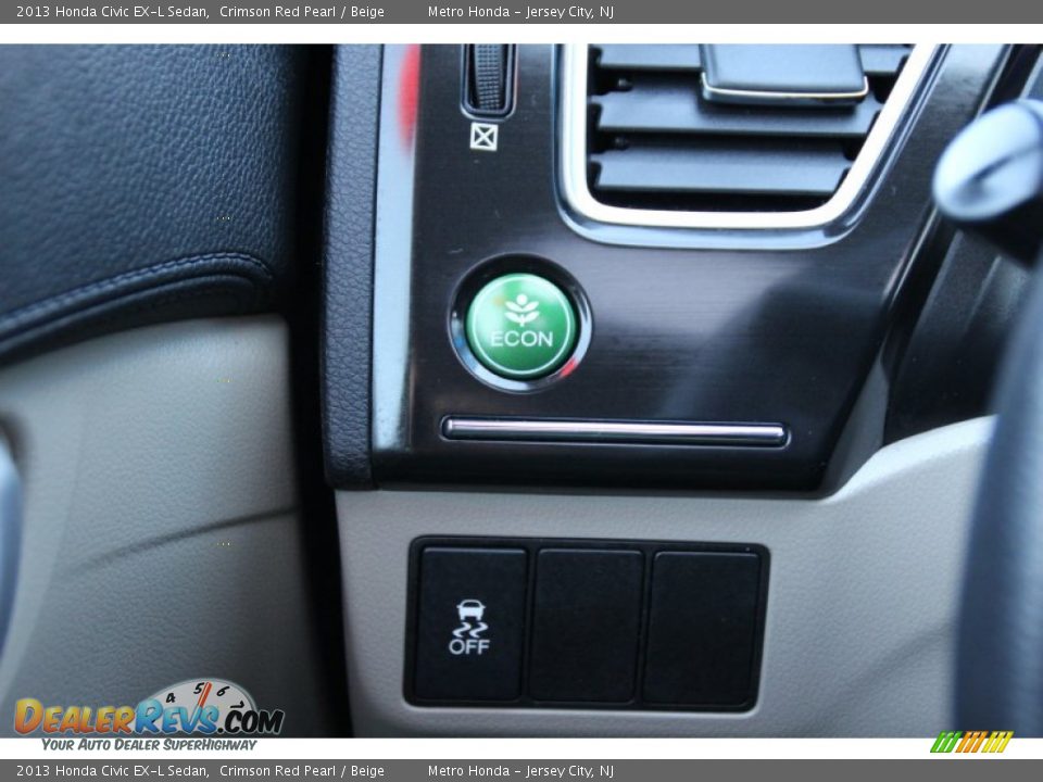 2013 Honda Civic EX-L Sedan Crimson Red Pearl / Beige Photo #23