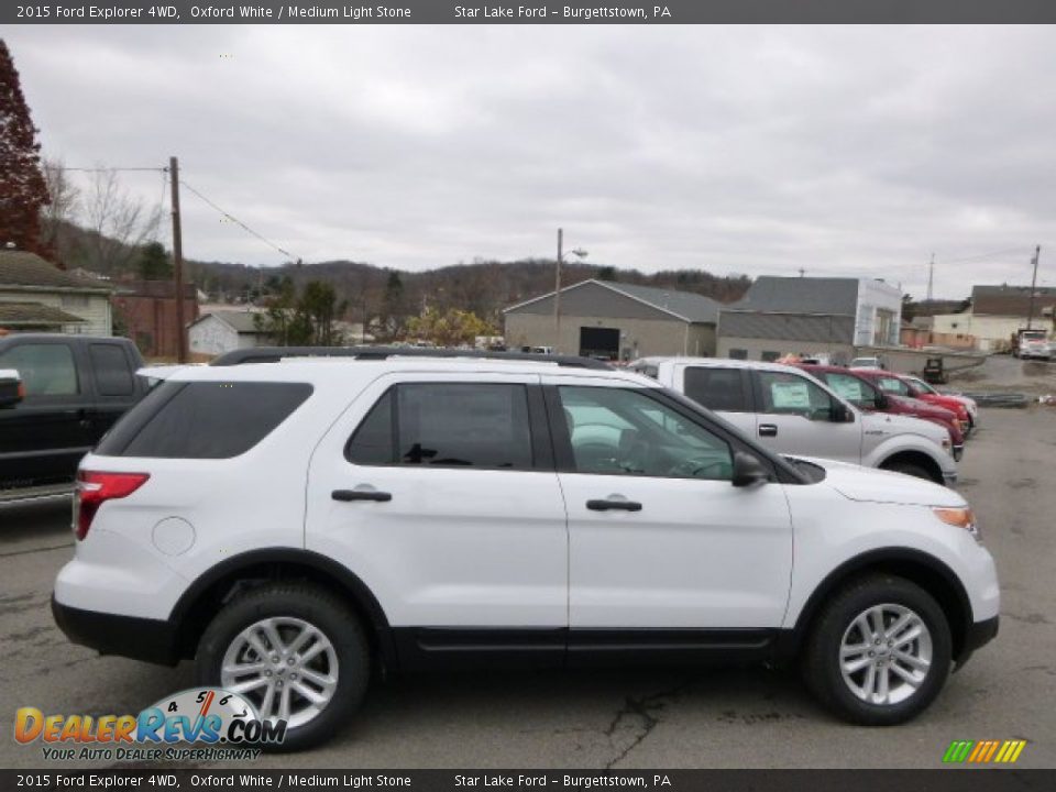 2015 Ford Explorer 4WD Oxford White / Medium Light Stone Photo #4