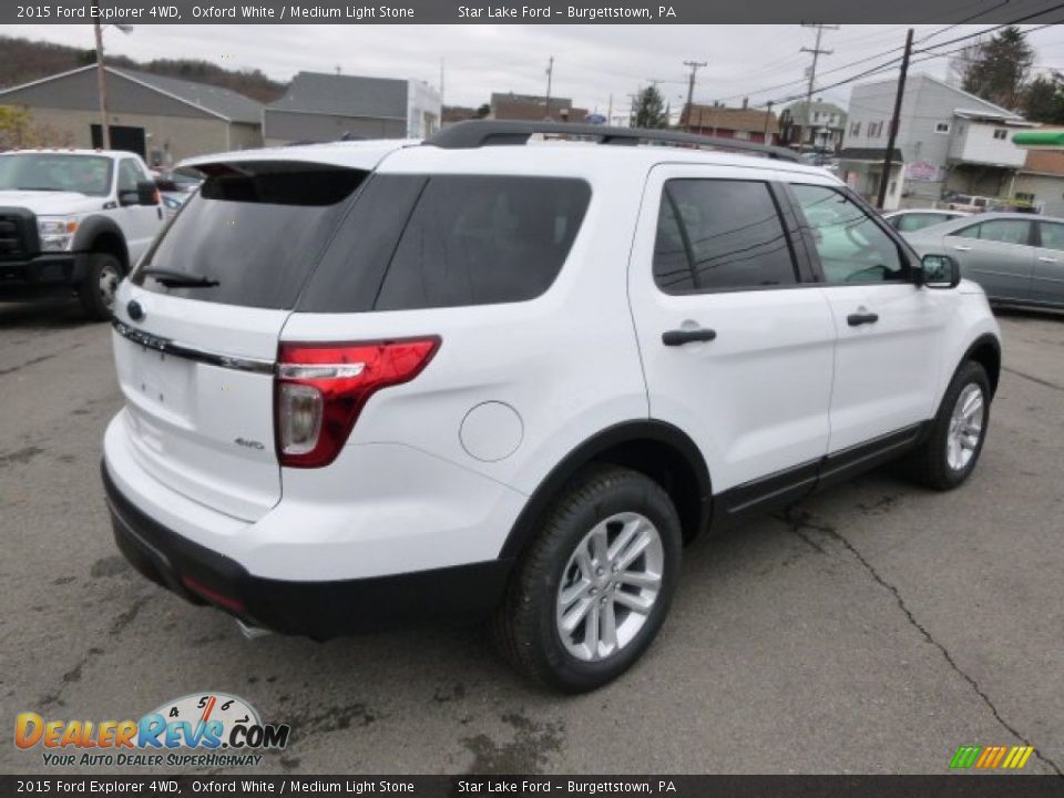 2015 Ford Explorer 4WD Oxford White / Medium Light Stone Photo #5