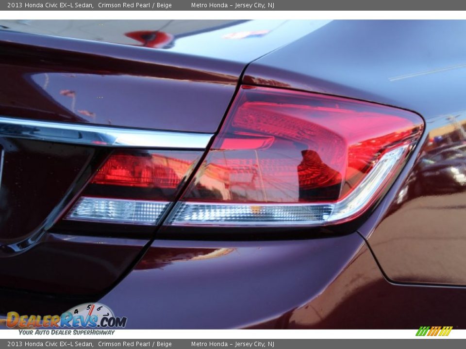 2013 Honda Civic EX-L Sedan Crimson Red Pearl / Beige Photo #25