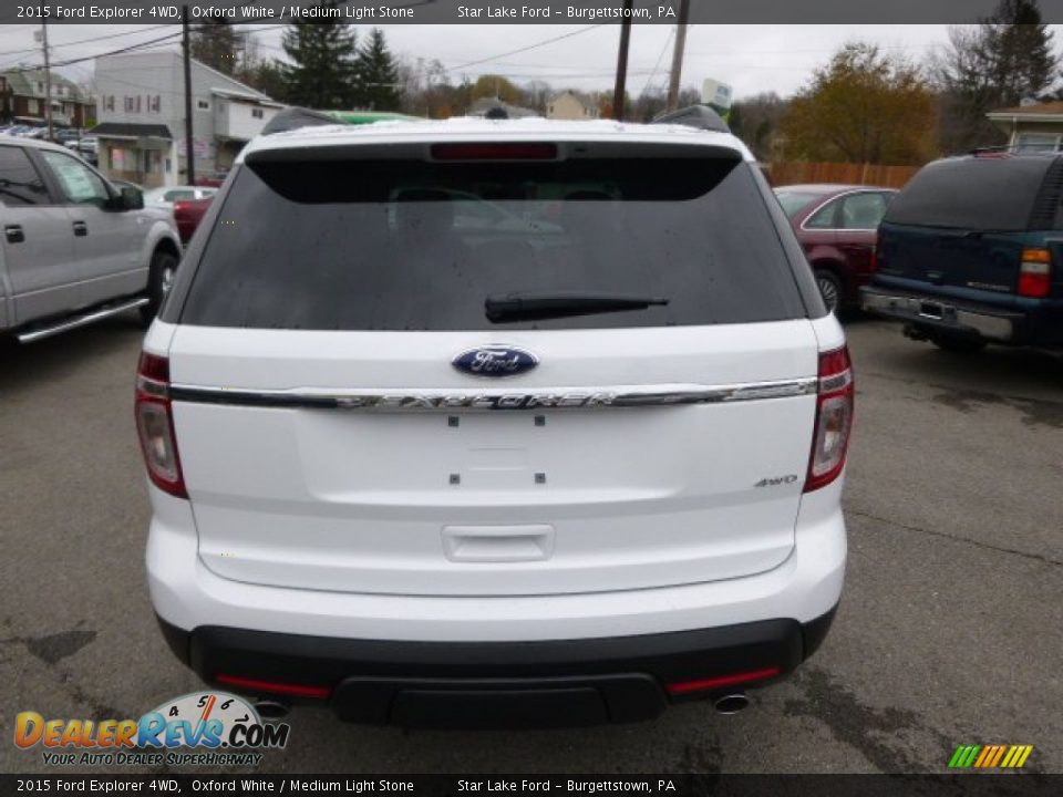 2015 Ford Explorer 4WD Oxford White / Medium Light Stone Photo #6