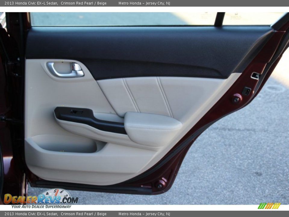 2013 Honda Civic EX-L Sedan Crimson Red Pearl / Beige Photo #26