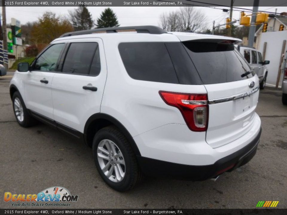 2015 Ford Explorer 4WD Oxford White / Medium Light Stone Photo #7
