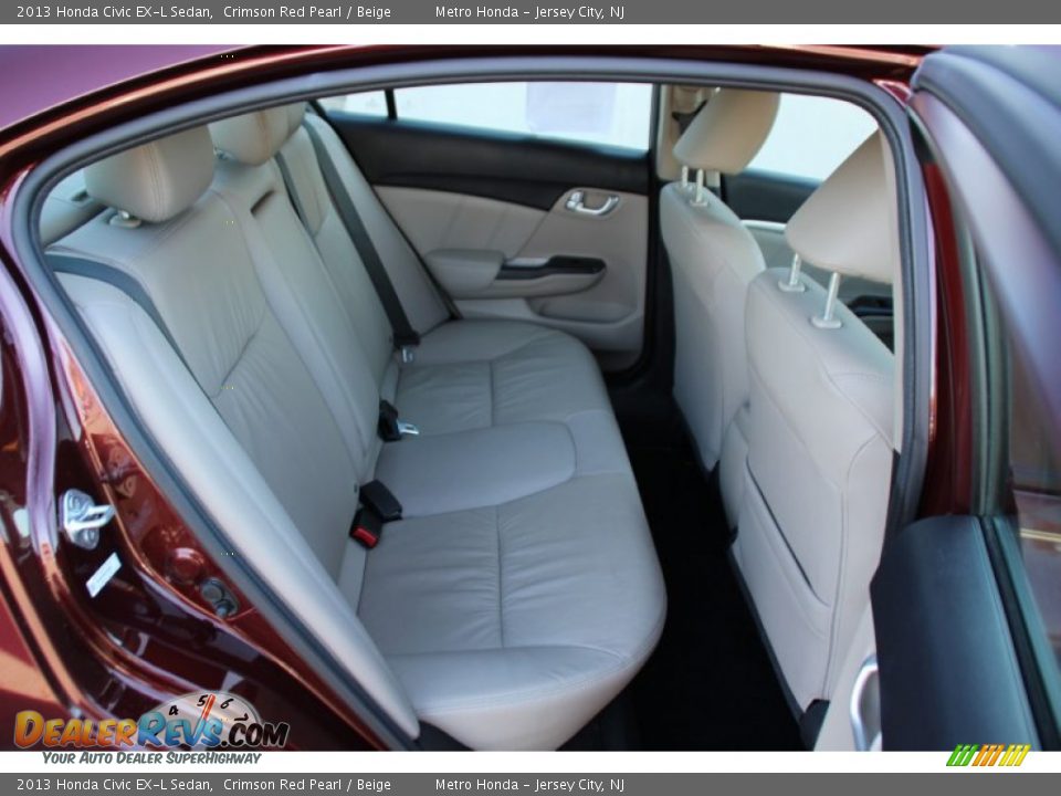 2013 Honda Civic EX-L Sedan Crimson Red Pearl / Beige Photo #27