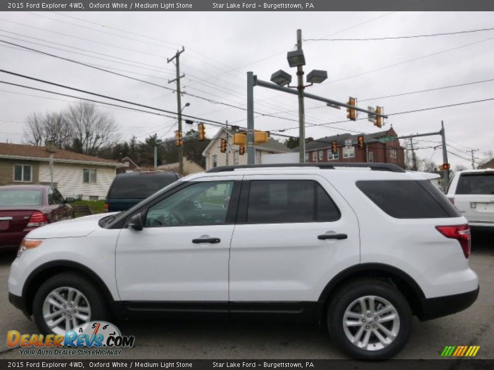 2015 Ford Explorer 4WD Oxford White / Medium Light Stone Photo #8