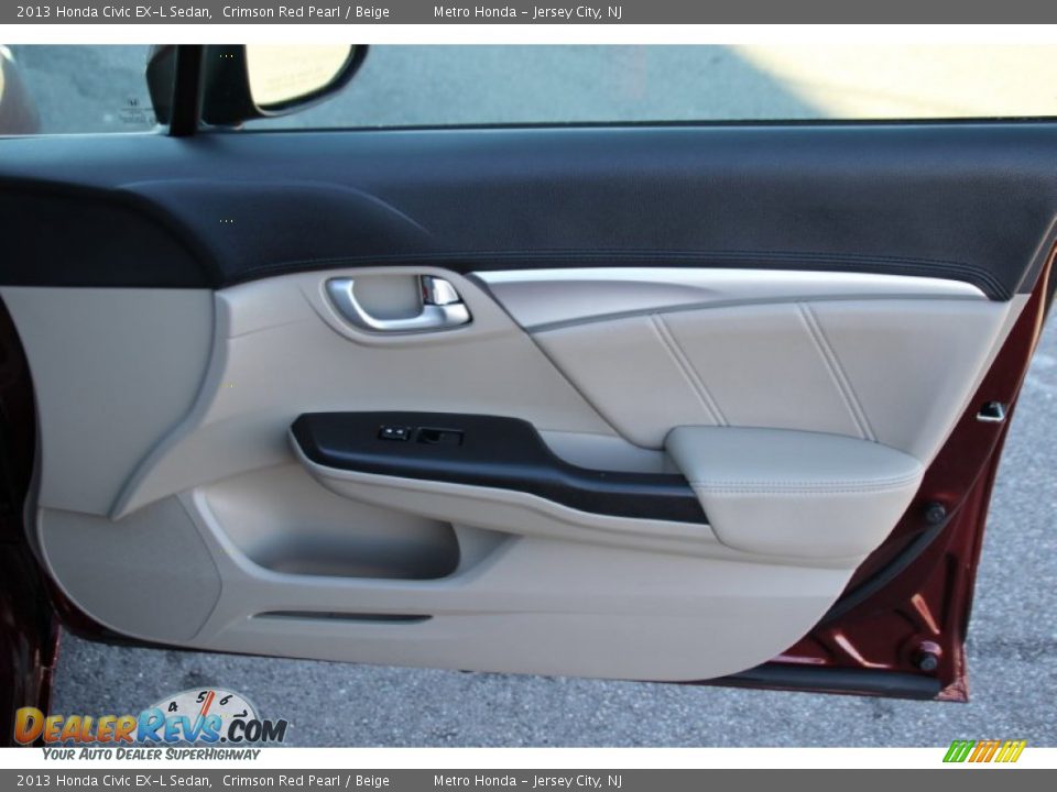2013 Honda Civic EX-L Sedan Crimson Red Pearl / Beige Photo #28