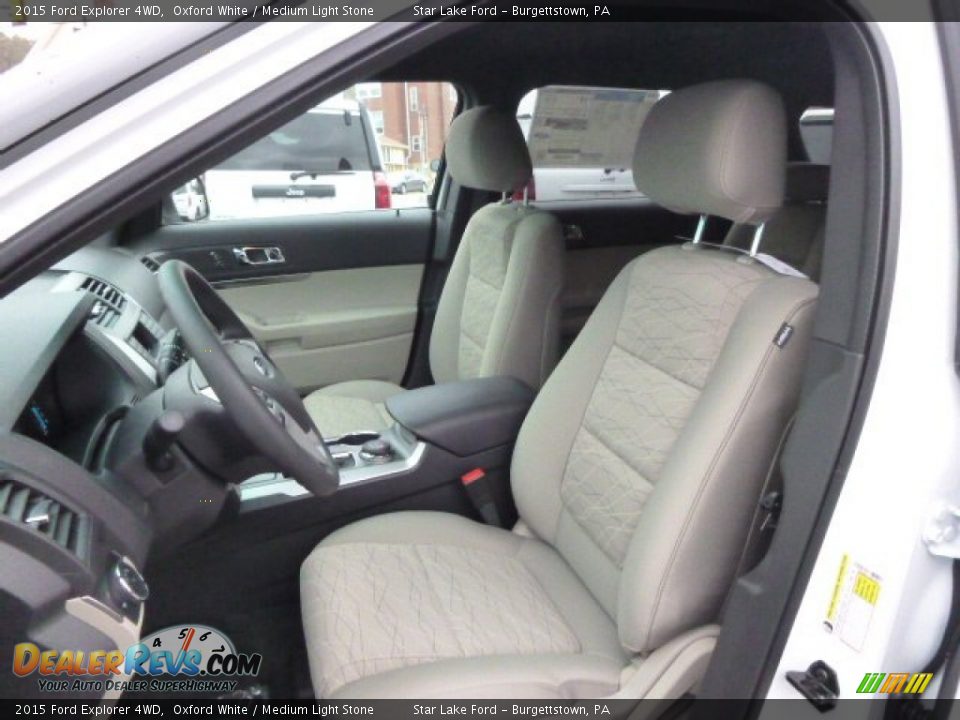 2015 Ford Explorer 4WD Oxford White / Medium Light Stone Photo #10