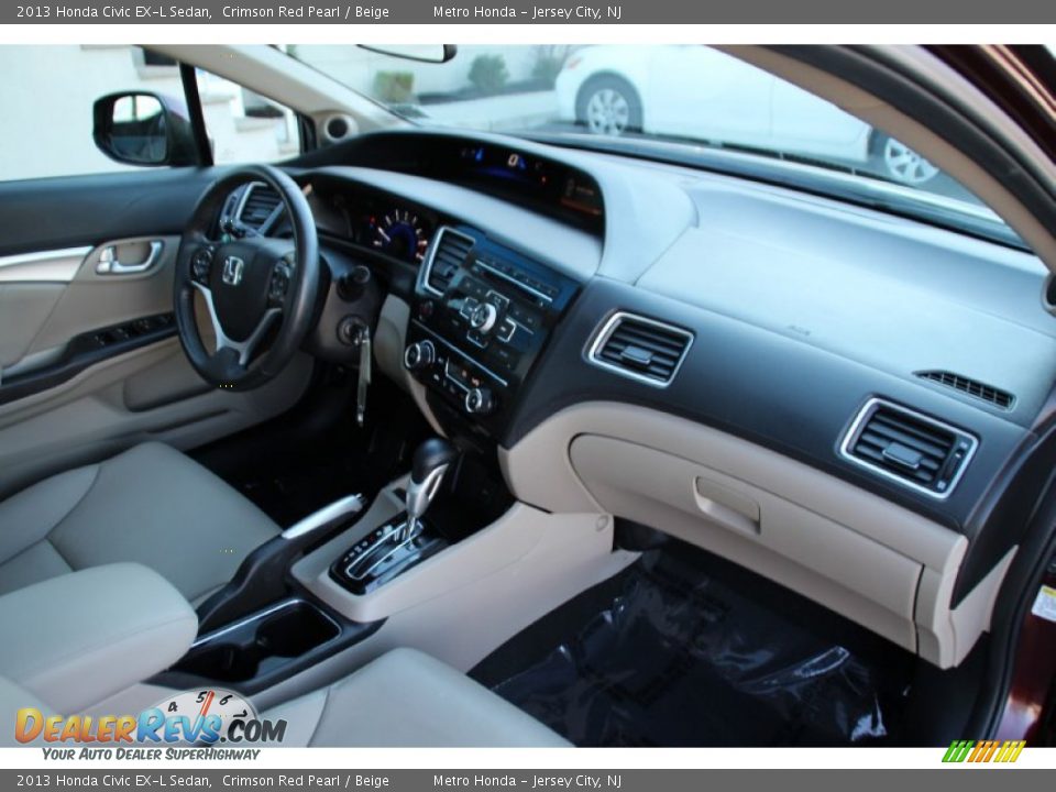 2013 Honda Civic EX-L Sedan Crimson Red Pearl / Beige Photo #29
