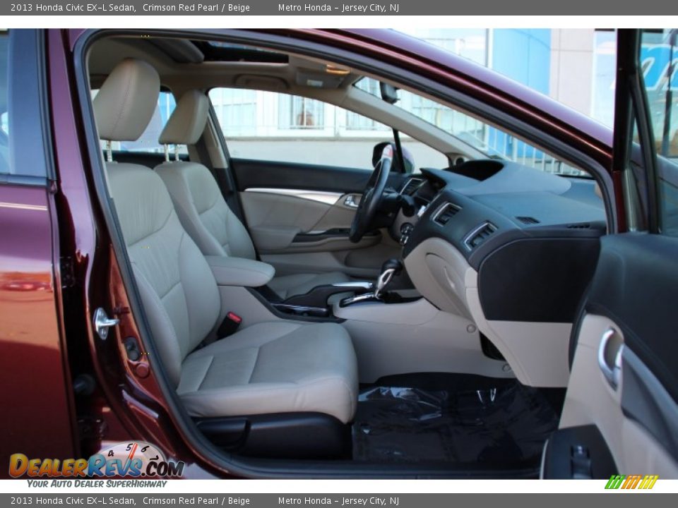 2013 Honda Civic EX-L Sedan Crimson Red Pearl / Beige Photo #30