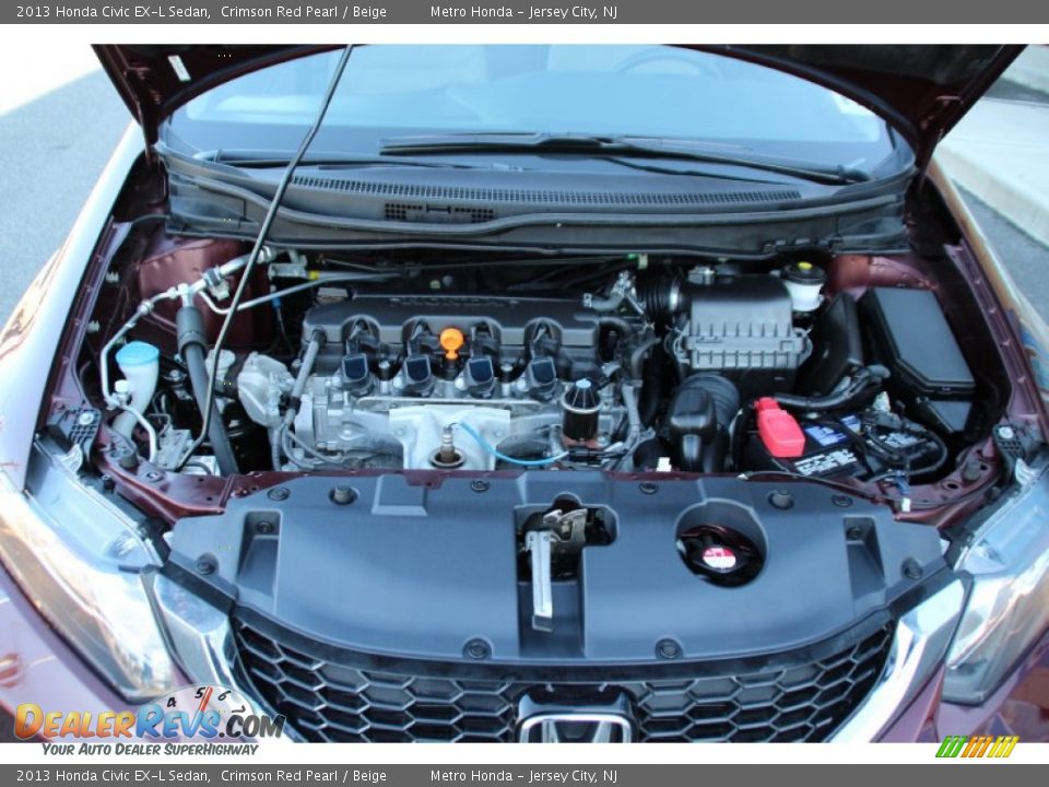 2013 Honda Civic EX-L Sedan Crimson Red Pearl / Beige Photo #31