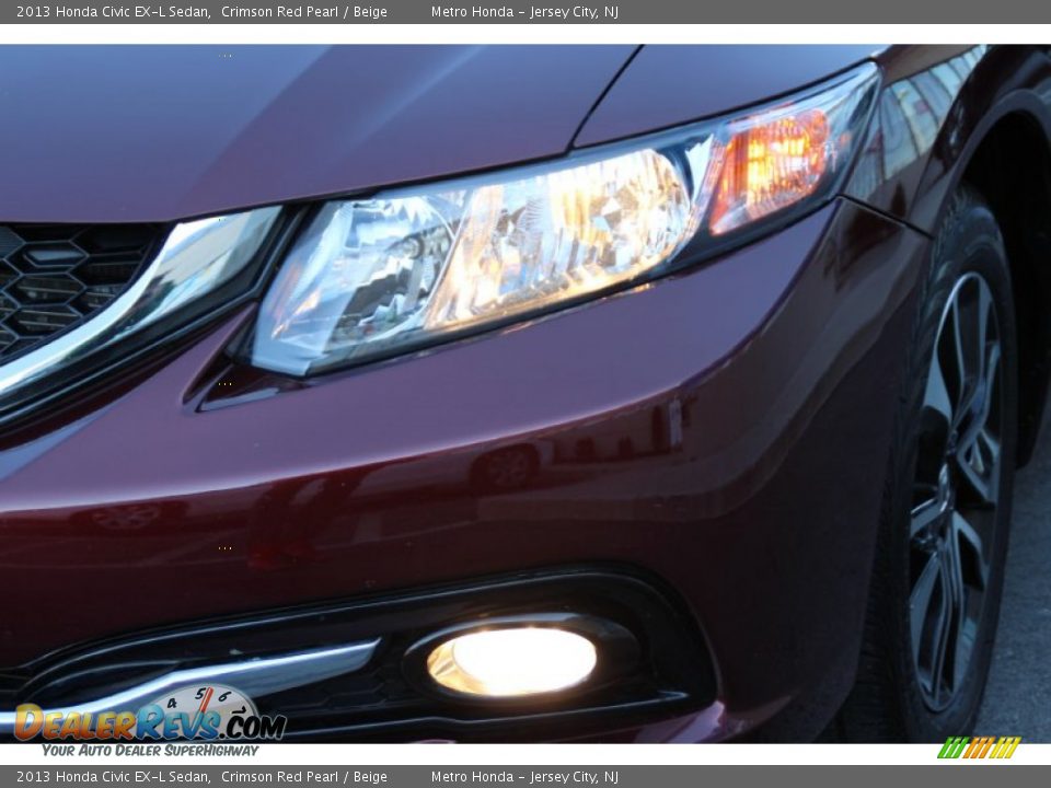 2013 Honda Civic EX-L Sedan Crimson Red Pearl / Beige Photo #32