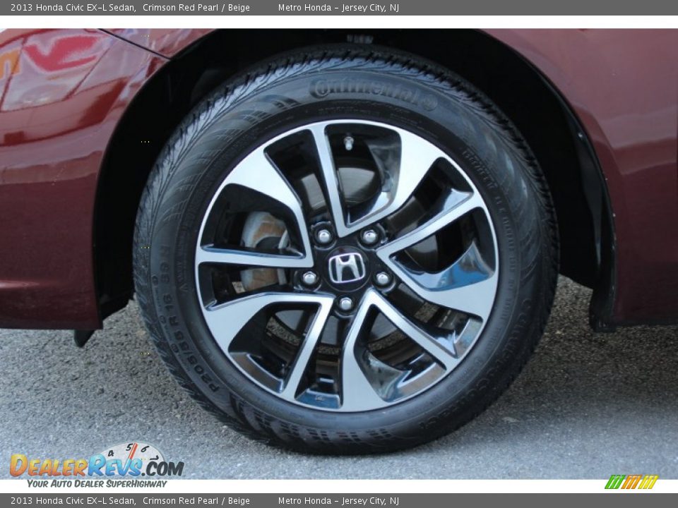 2013 Honda Civic EX-L Sedan Crimson Red Pearl / Beige Photo #33