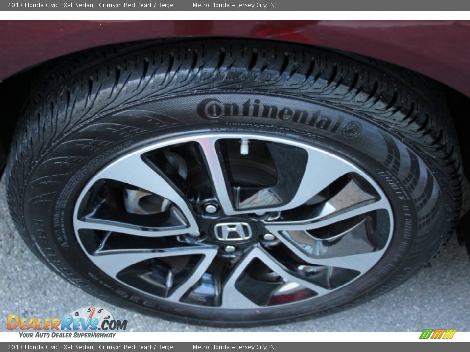 2013 Honda Civic EX-L Sedan Crimson Red Pearl / Beige Photo #34
